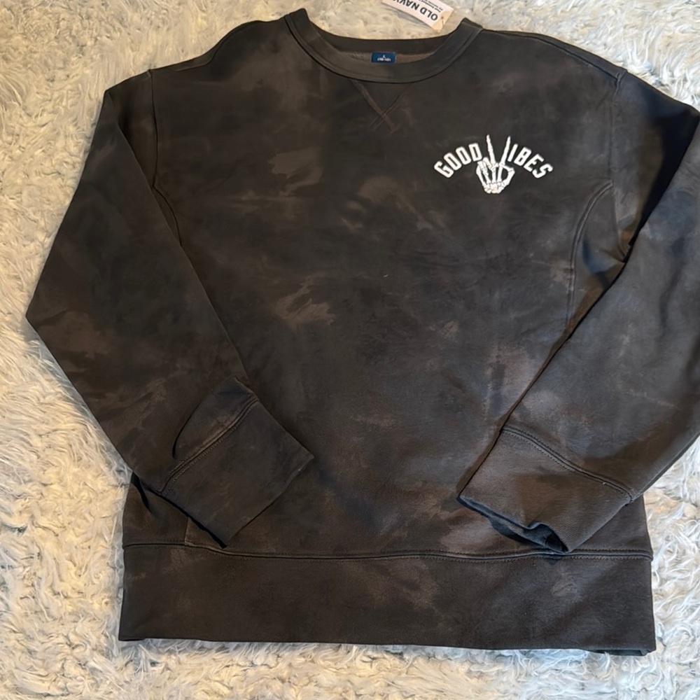 Good Vibes Black Tie-Dye Men's Sweater